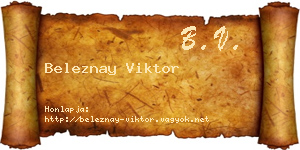 Beleznay Viktor névjegykártya